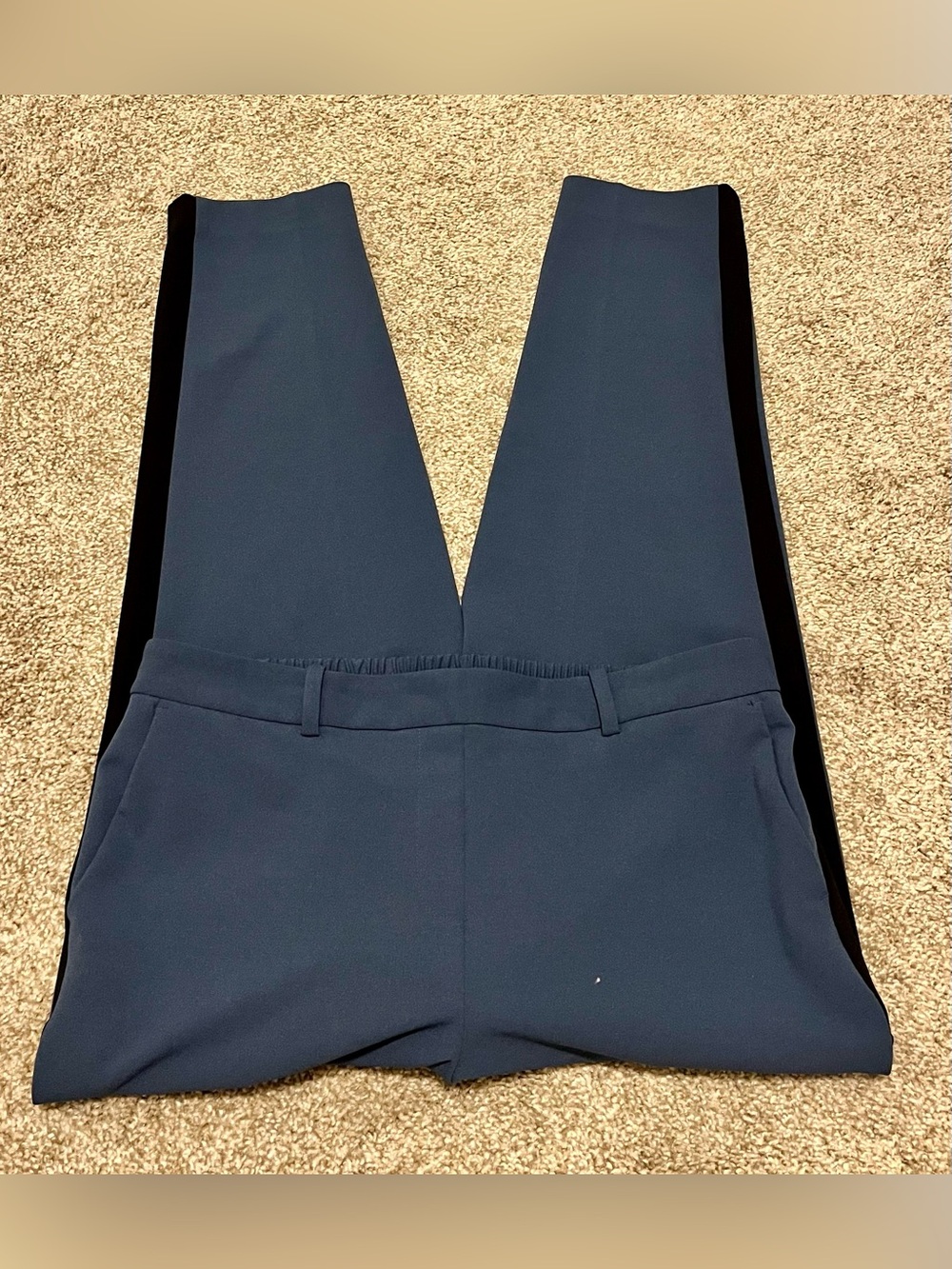 Worthington Navy Ponte Skinny Pants with Black Side Stripe